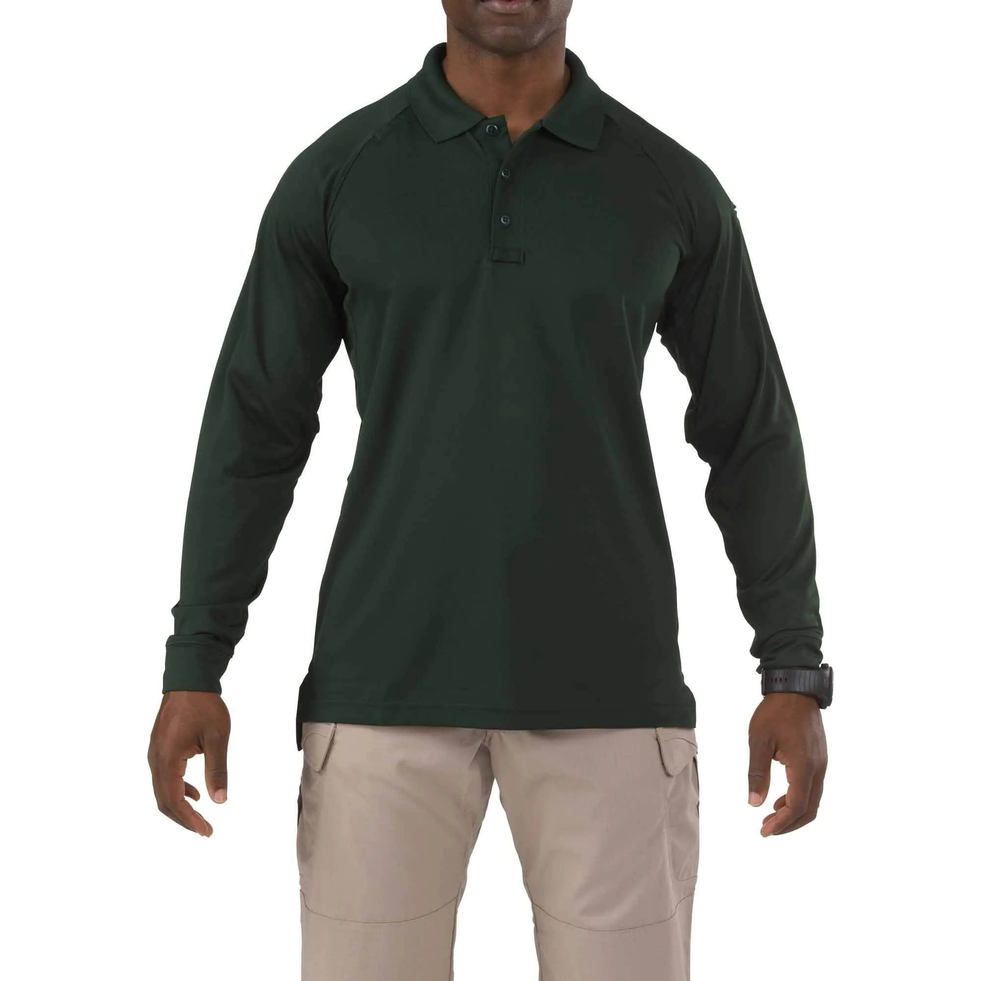 5.11 Tactical Performance Long Sleeve Polo Shirts L.E. Green