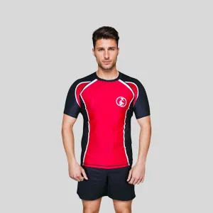 ADULT RASH GUARD H/S HOT RED