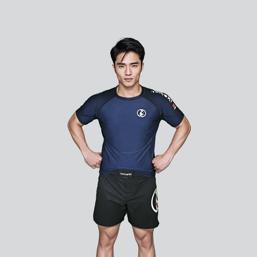ADULT RASH GUARD H/S PRO BLUE