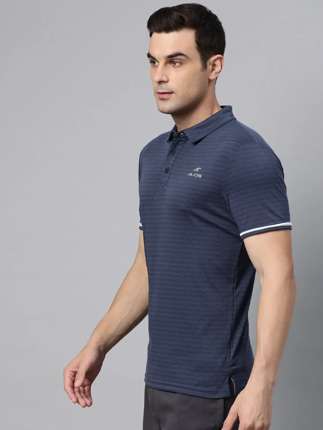Alcis Men Polo Collar Anti Static Slim Fit T-shirt