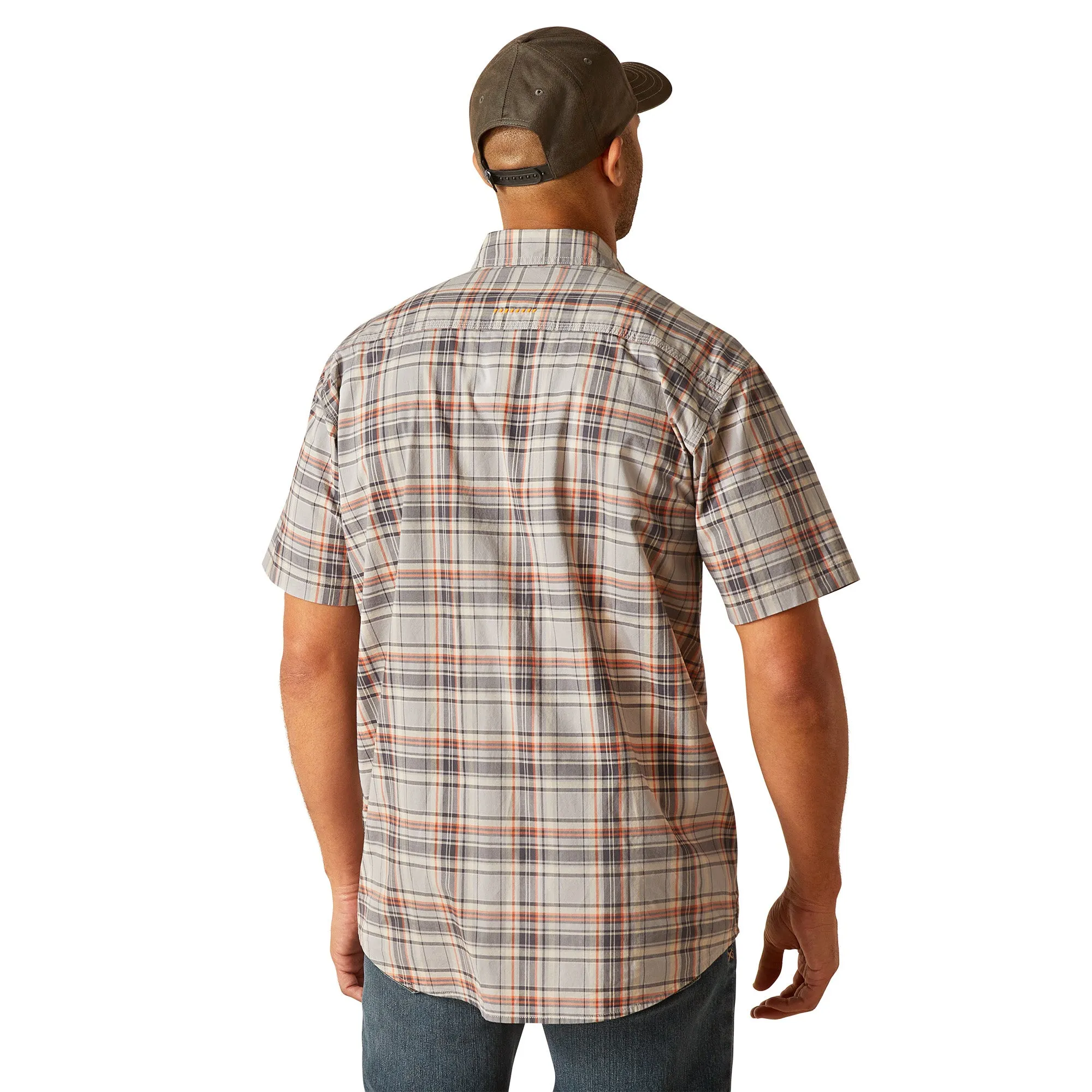 Ariat Men's Rebar Made Tough DuraStretch Alloy Plaid Work Shirt 10048894