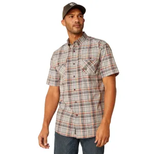 Ariat Men's Rebar Made Tough DuraStretch Alloy Plaid Work Shirt 10048894