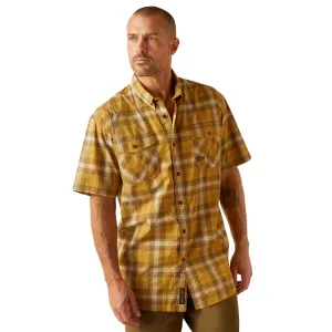 Ariat Men's Rebar Made Tough DuraStretch Dried Tobacco Plaid Shirt 10048893