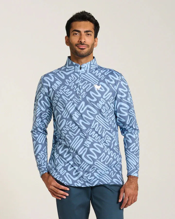 Bad Birdie Mazed and Confused Navy Quarter Zip Pullover