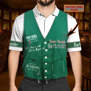 Bartender  - Personalized Name 3D Polo Shirt - Urt96