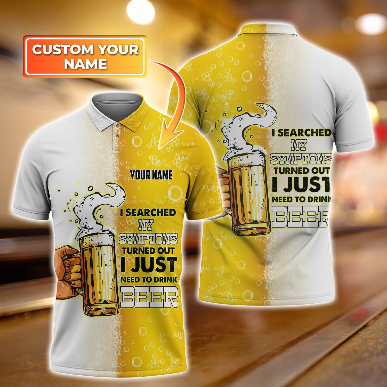 Beer Personalized Name 3D Polo Shirt - TD96 1503
