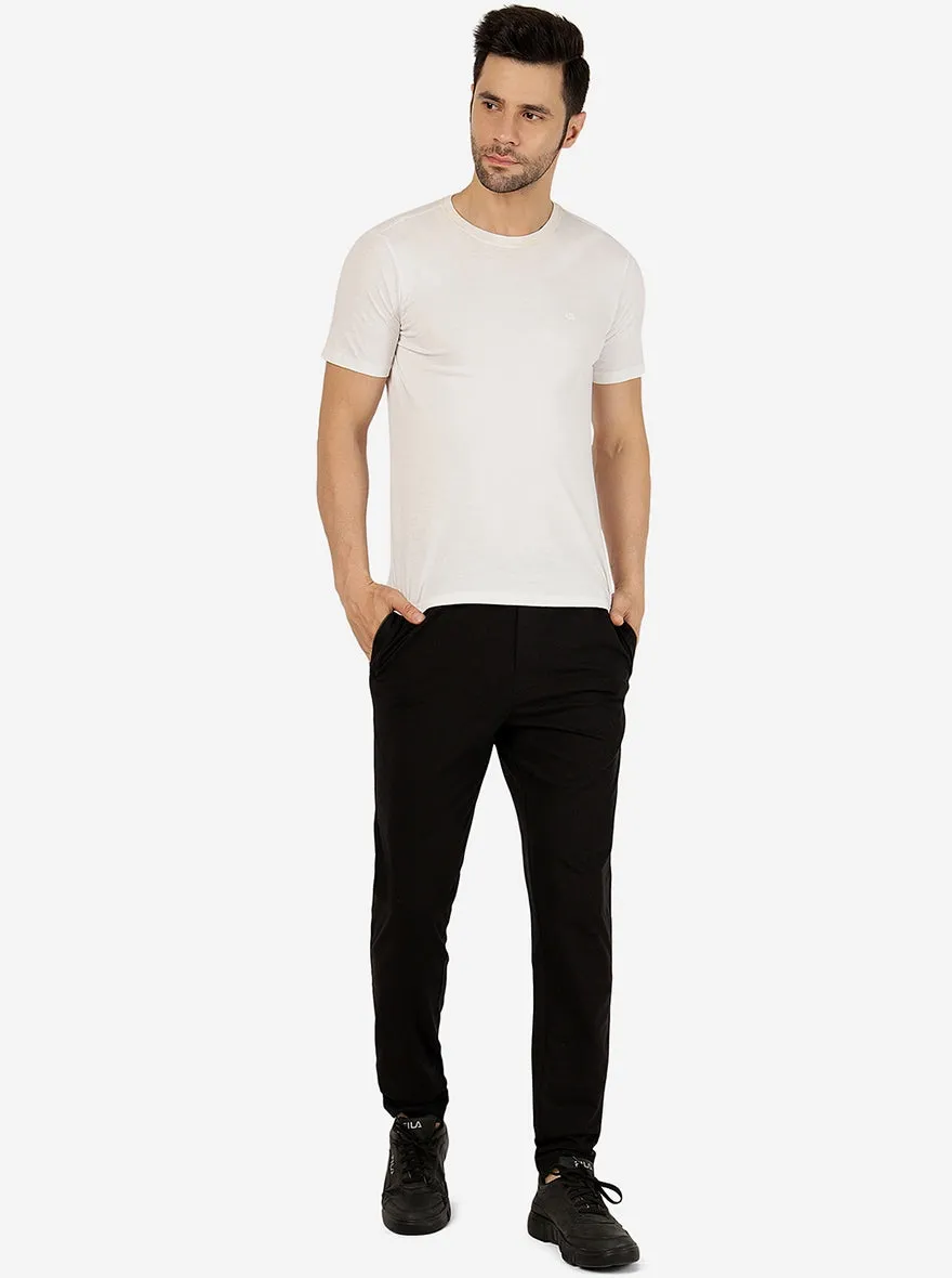 Black Solid Regular Fit Track Pant | JadeBlue