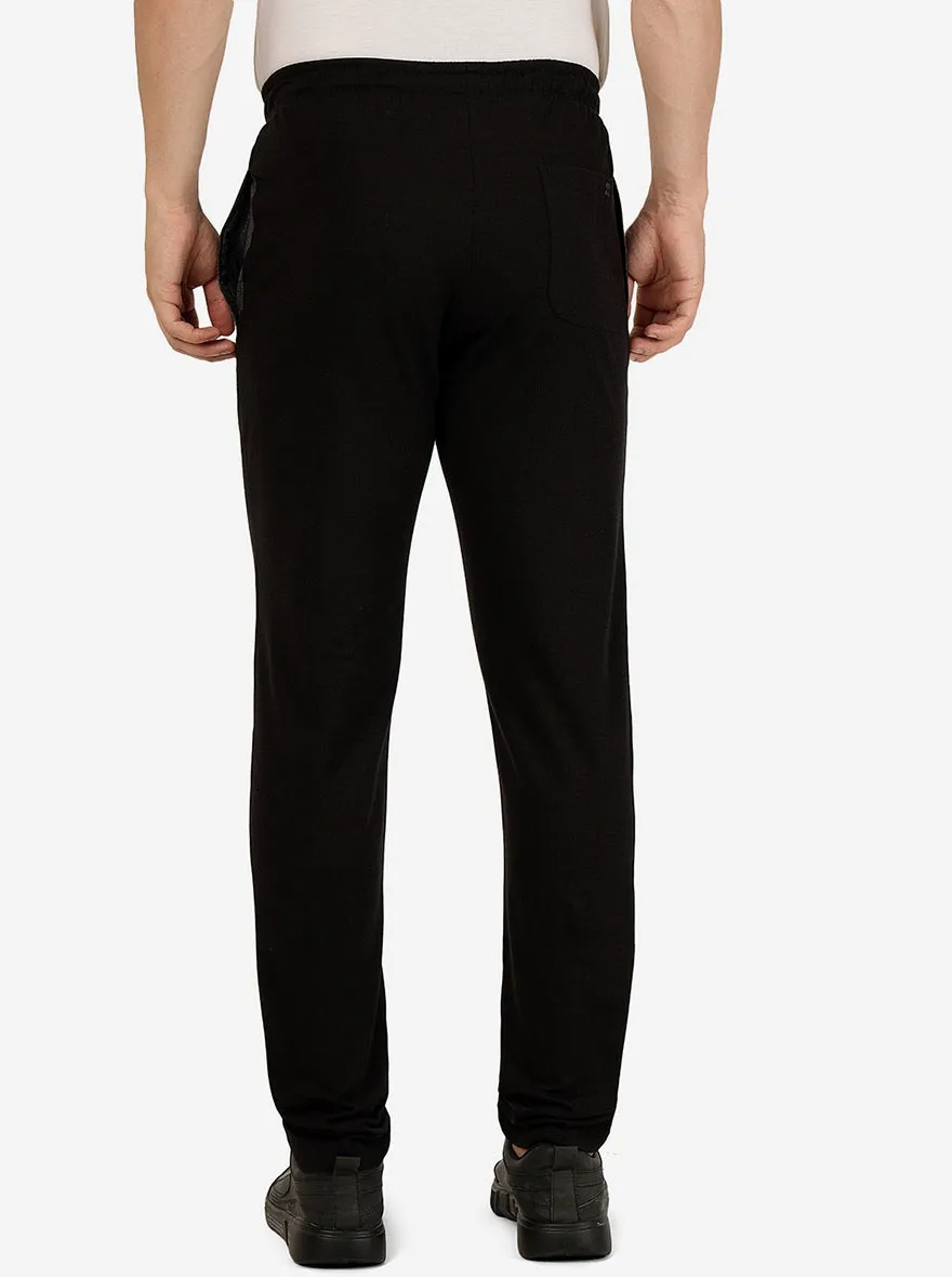 Black Solid Regular Fit Track Pant | JadeBlue