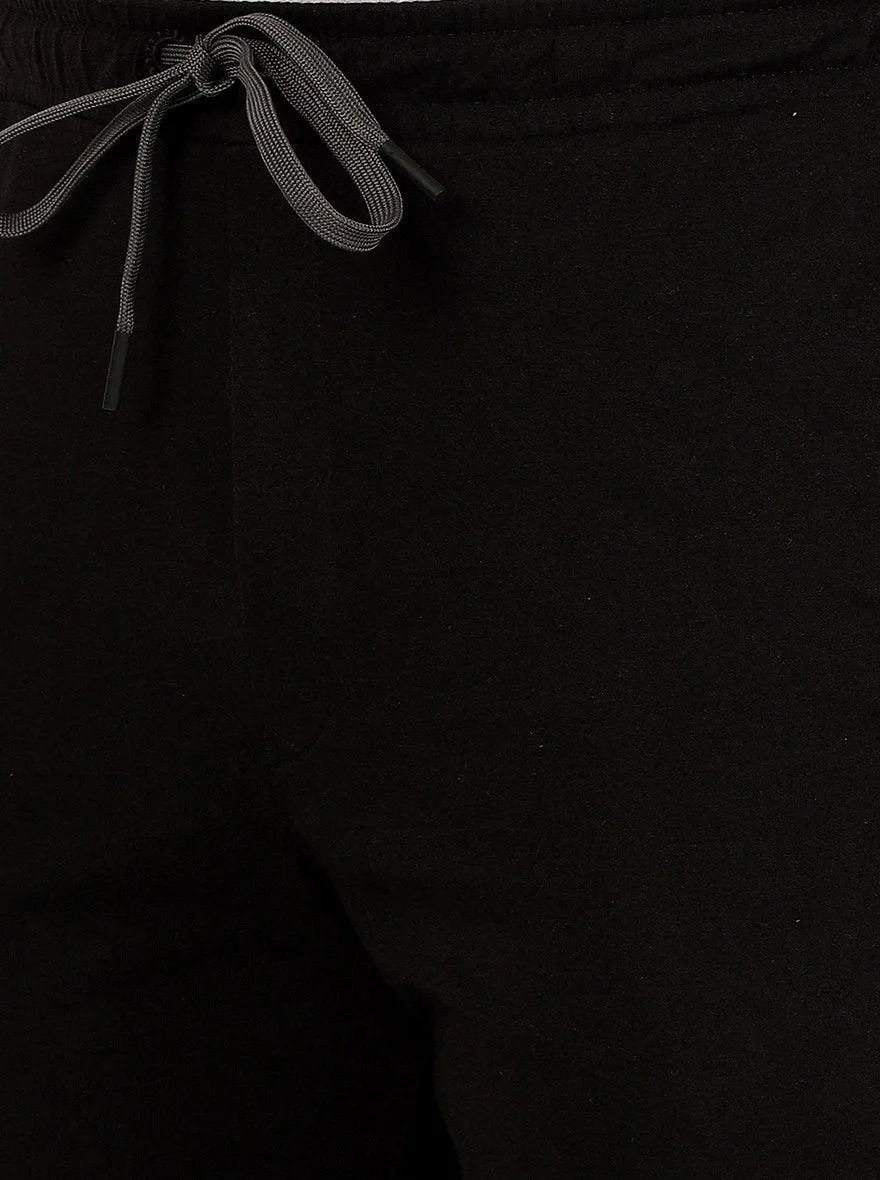 Black Solid Regular Fit Track Pant | JadeBlue