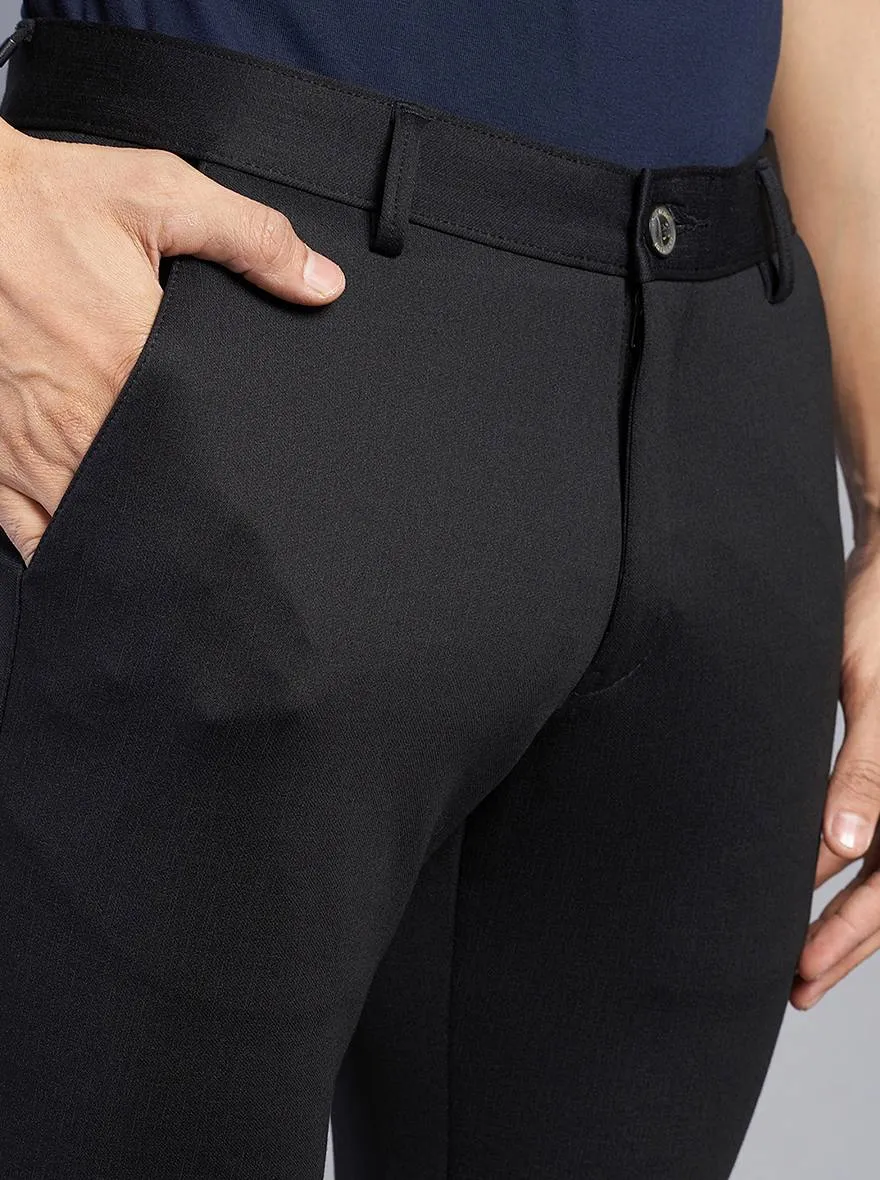 Black Solid Venice Fit Casual Trouser | JadeBlue
