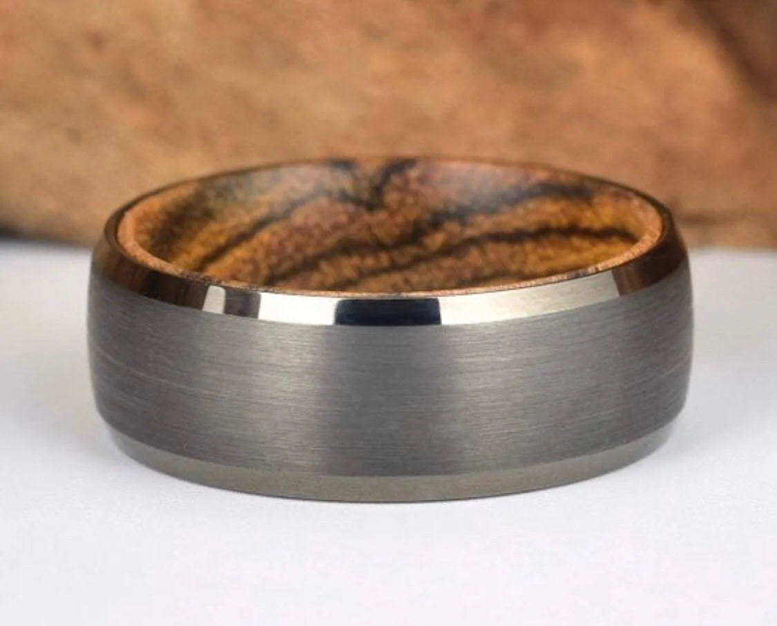 Bocote Men's Wedding Band Tungsten Men's Wedding Band 6MM-8MM