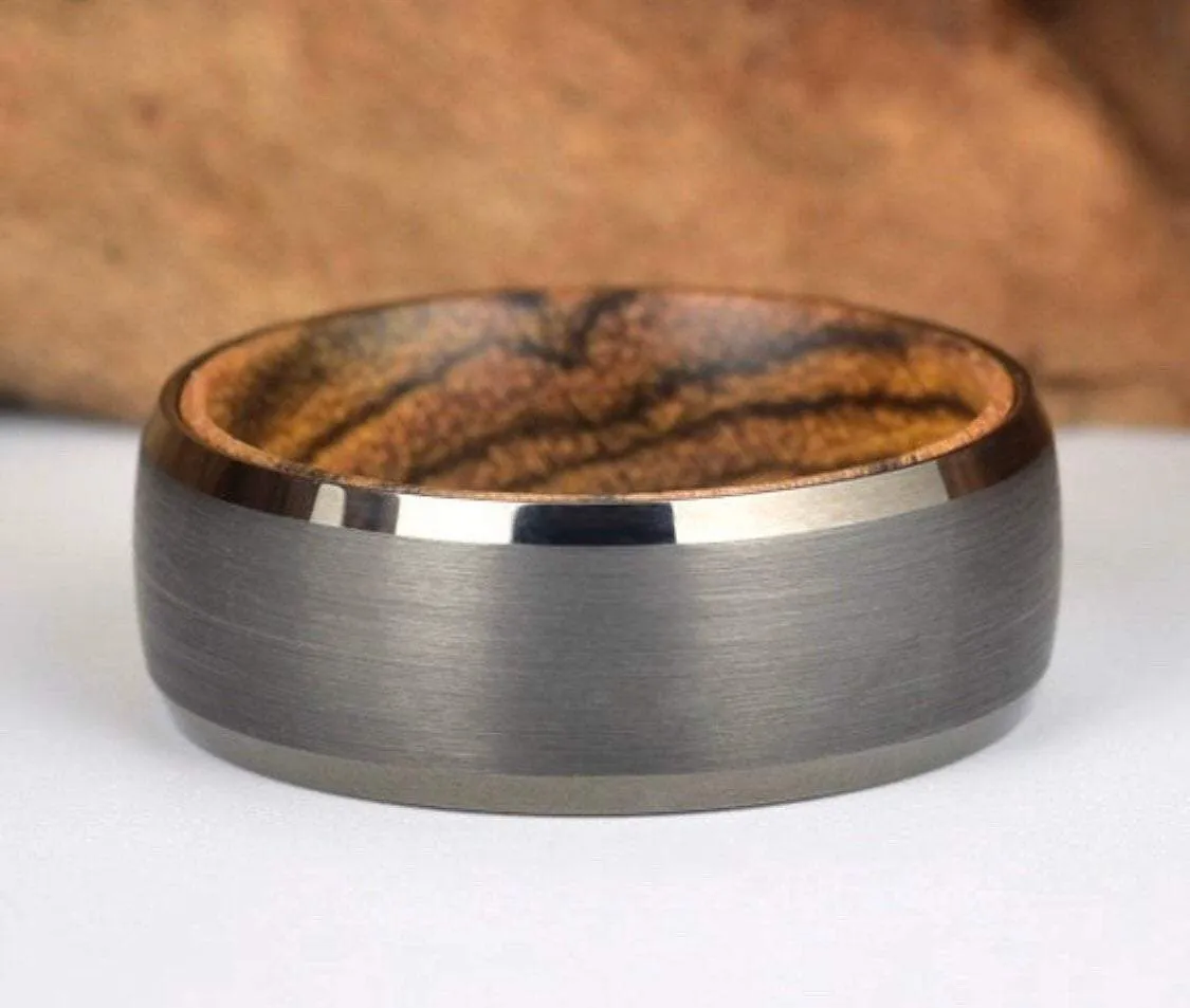 Bocote Men's Wedding Band Tungsten Men's Wedding Band 6MM-8MM
