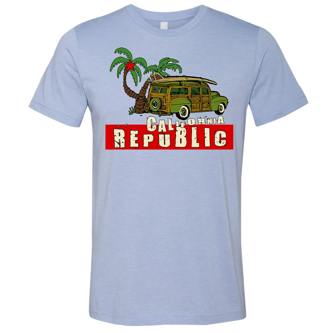 California Republic Woody Asst Colors Mens Lightweight Fitted T-Shirt/tee