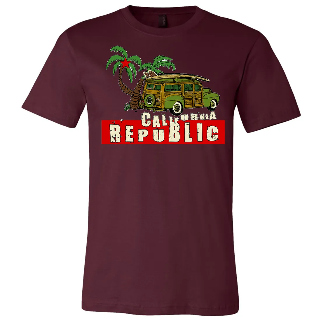 California Republic Woody Asst Colors Mens Lightweight Fitted T-Shirt/tee