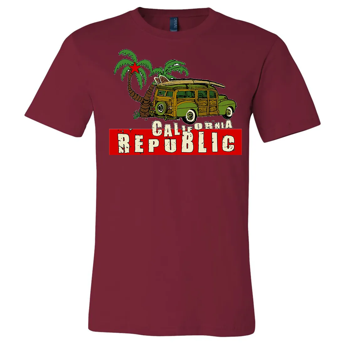 California Republic Woody Asst Colors Mens Lightweight Fitted T-Shirt/tee
