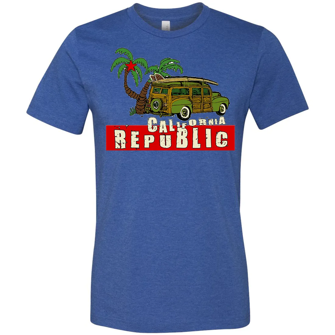 California Republic Woody Asst Colors Mens Lightweight Fitted T-Shirt/tee