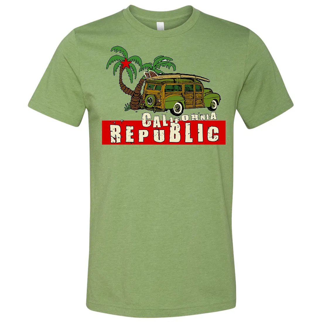 California Republic Woody Asst Colors Mens Lightweight Fitted T-Shirt/tee