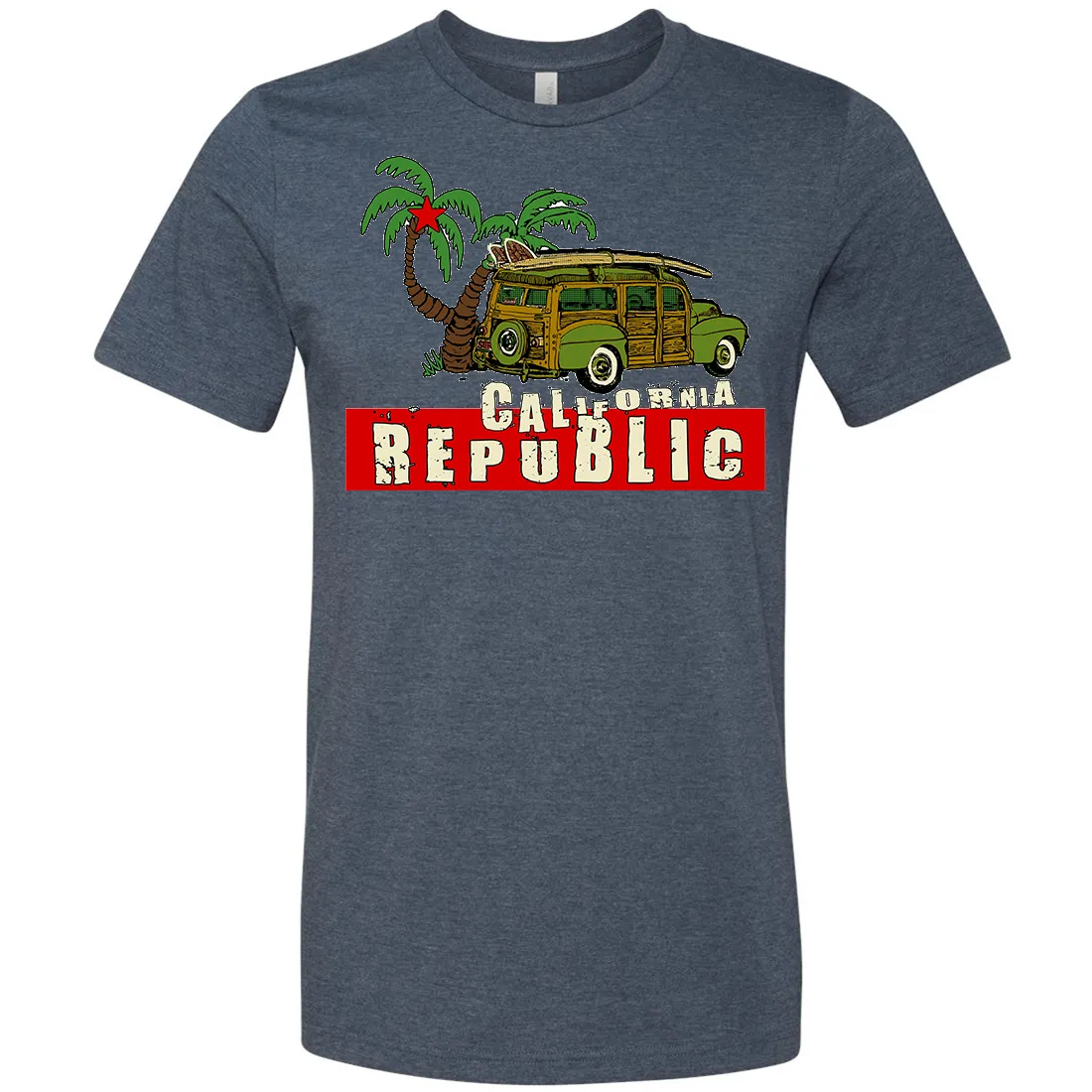California Republic Woody Asst Colors Mens Lightweight Fitted T-Shirt/tee
