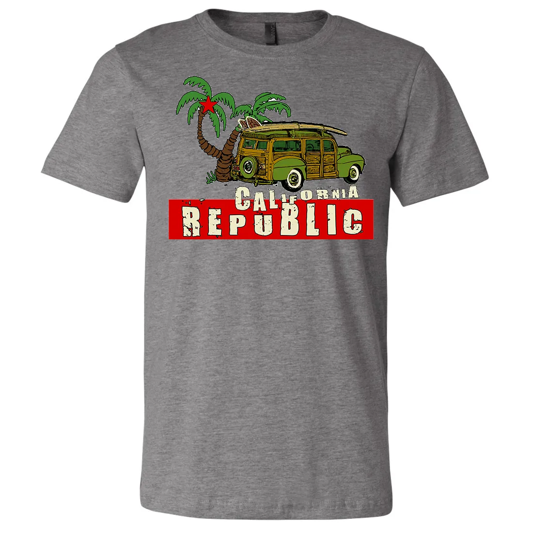 California Republic Woody Asst Colors Mens Lightweight Fitted T-Shirt/tee