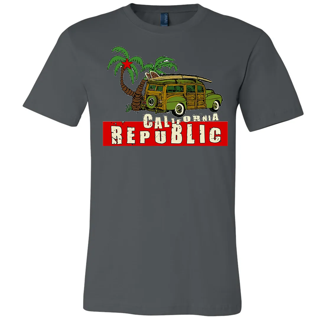 California Republic Woody Asst Colors Mens Lightweight Fitted T-Shirt/tee