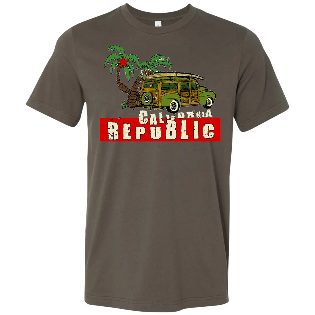 California Republic Woody Asst Colors Mens Lightweight Fitted T-Shirt/tee
