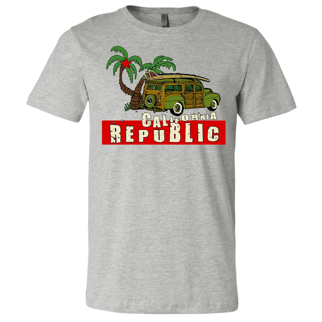 California Republic Woody Asst Colors Mens Lightweight Fitted T-Shirt/tee