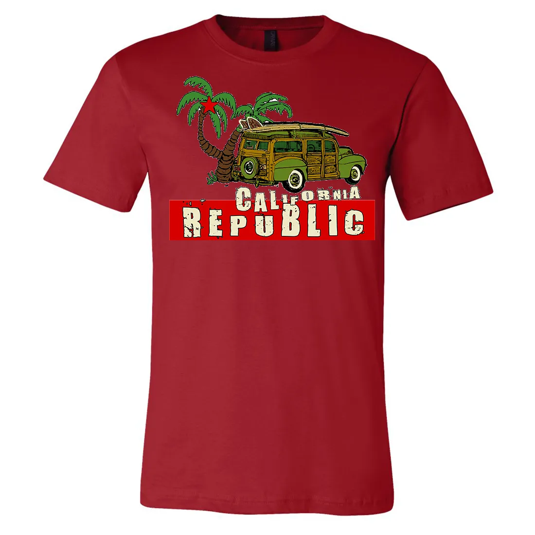 California Republic Woody Asst Colors Mens Lightweight Fitted T-Shirt/tee