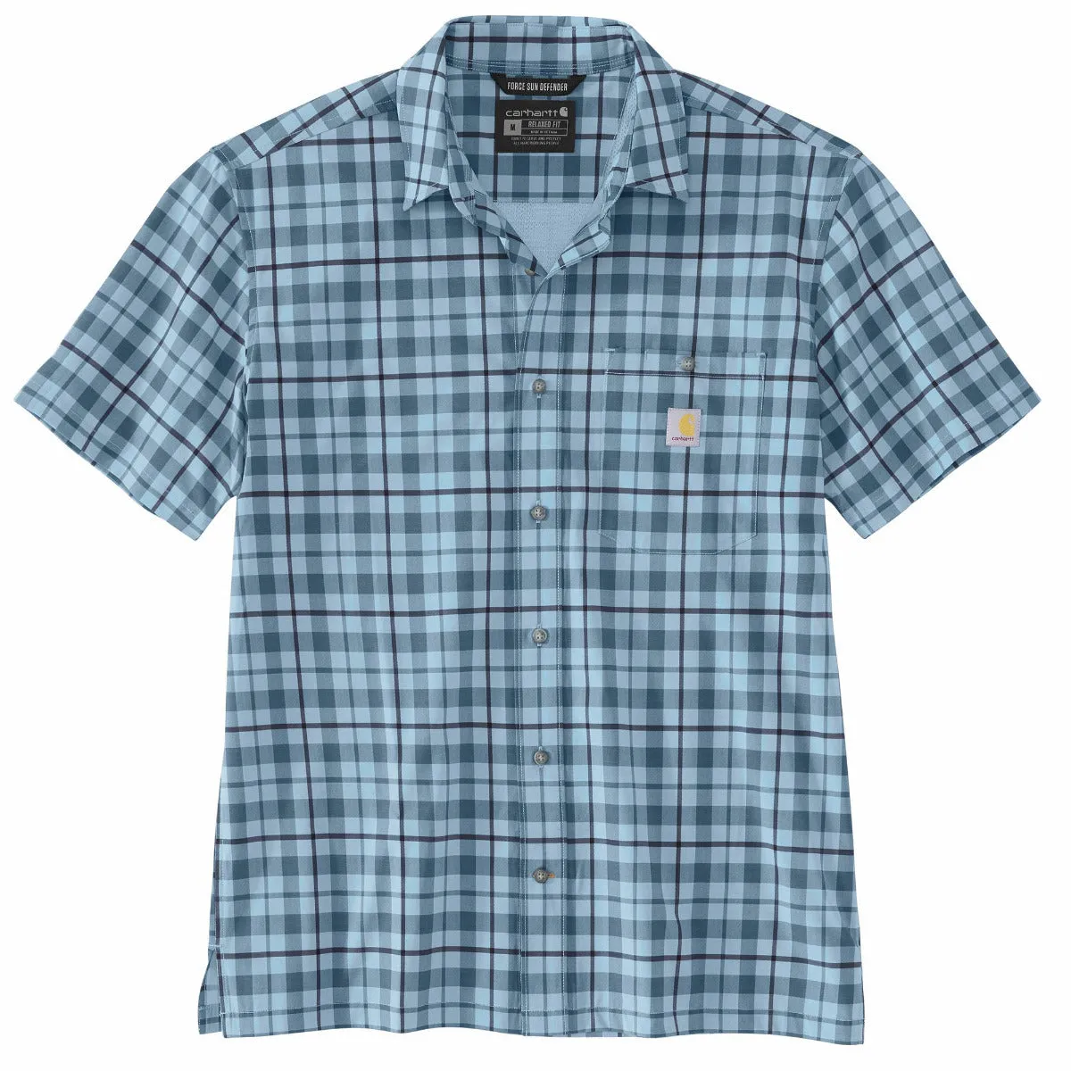 Carhartt 106747 Men's Force Sun Defender Relaxed Fit LW SS Plaid Shirt
