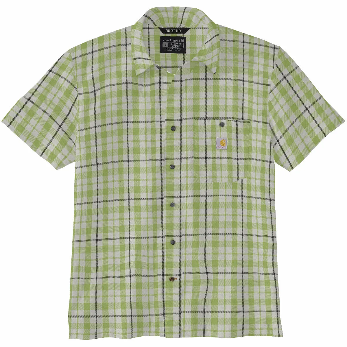 Carhartt 106747 Men's Force Sun Defender Relaxed Fit LW SS Plaid Shirt