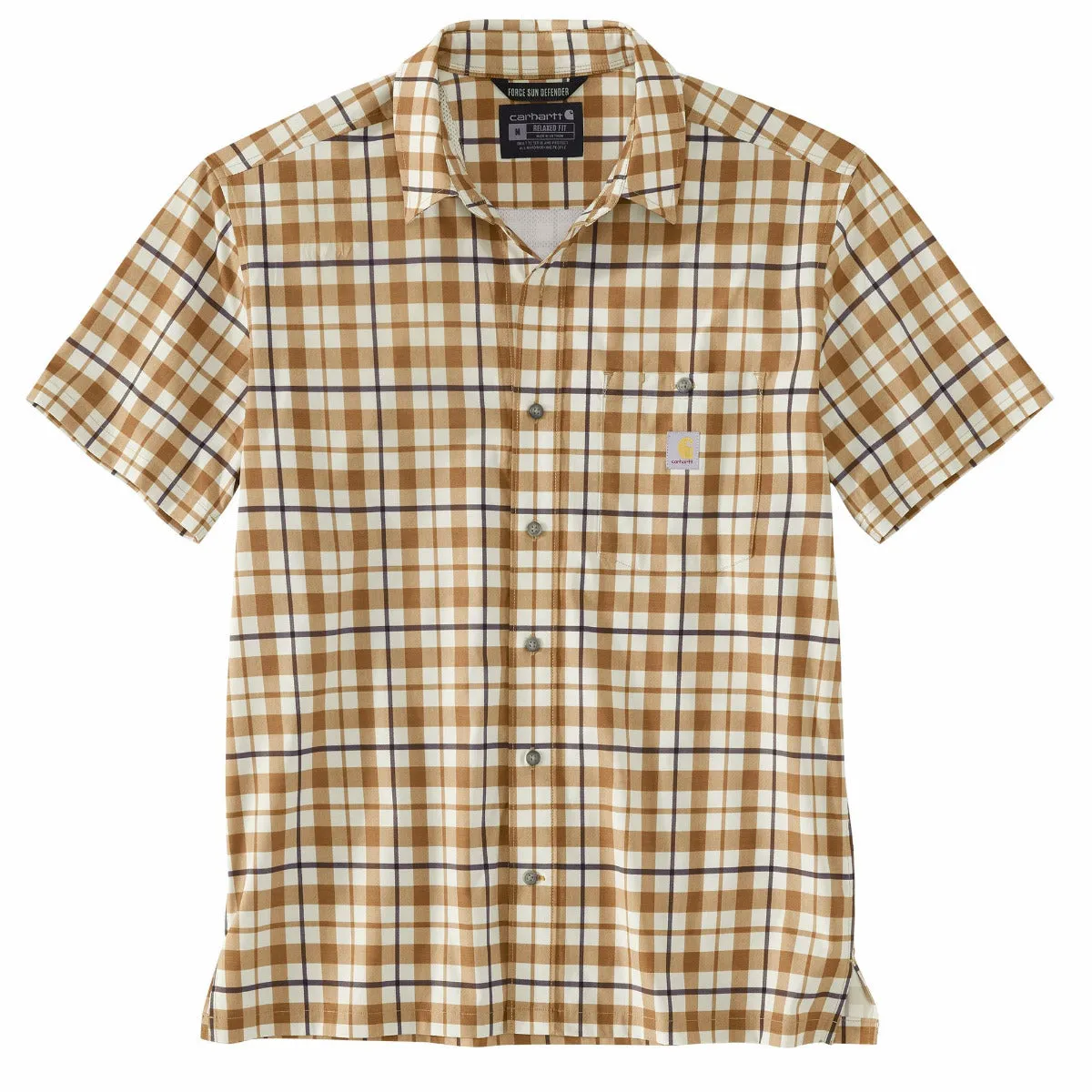 Carhartt 106747 Men's Force Sun Defender Relaxed Fit LW SS Plaid Shirt