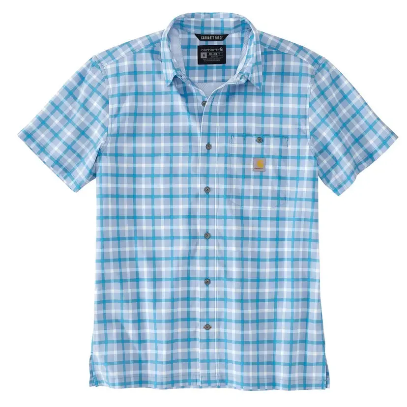 Carhartt® Men's Force Sun Defender™ Relaxed Fit Lightweight Short-Sleeve Plaid Shirt