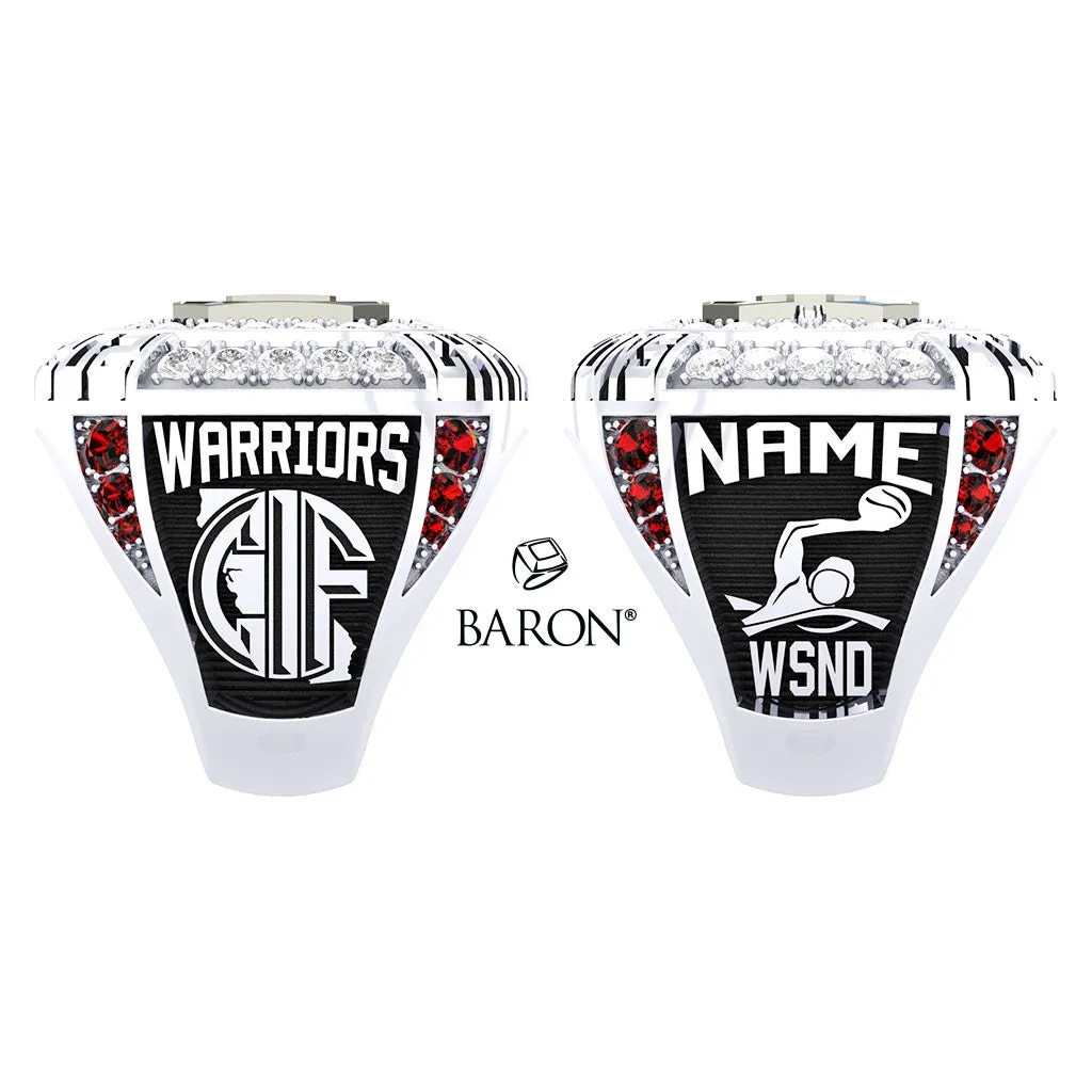 Carpinteria High School Boys Water Polo 2021 Championship Ring - Design 2.5