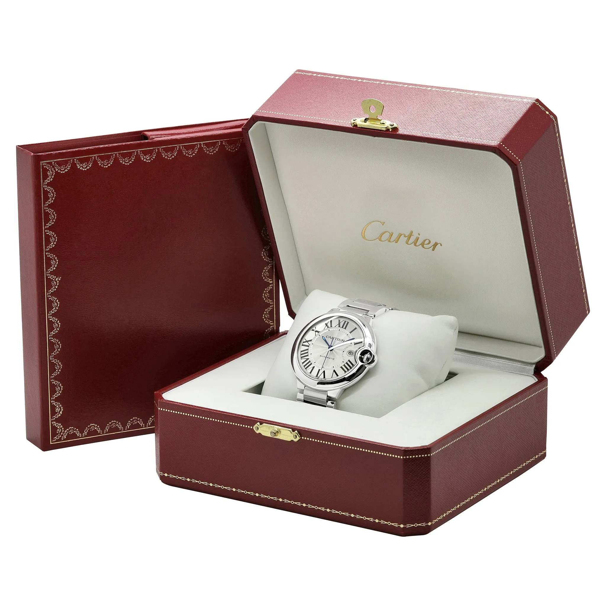 Cartier Ballon Bleu 3001 W69012Z4 Silver-tone Dial Automatic Men's Watch