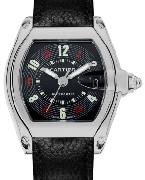 Cartier Roadster Vegas Roulette Red Green Steel Mens Watch W62002V3
