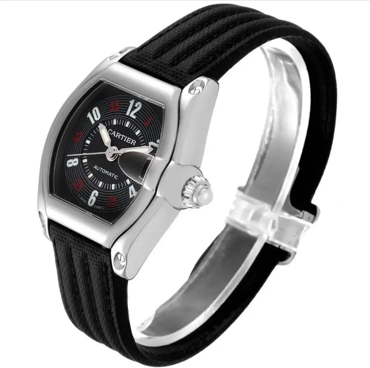 Cartier Roadster Vegas Roulette Red Green Steel Mens Watch W62002V3