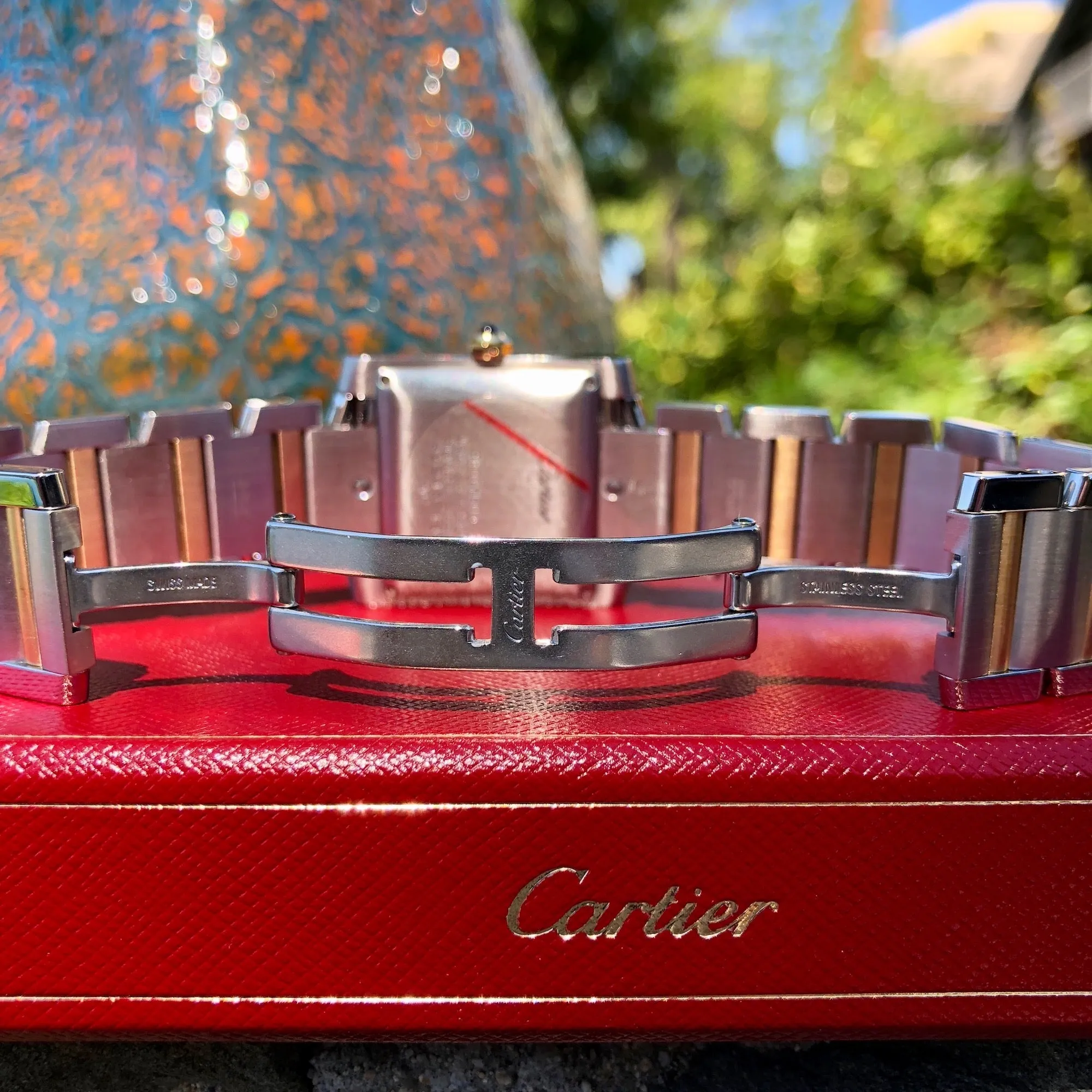 Cartier Tank Francaise W51005Q4 Two Tone Steel Gold Automatic Wristwatch Box & Papers