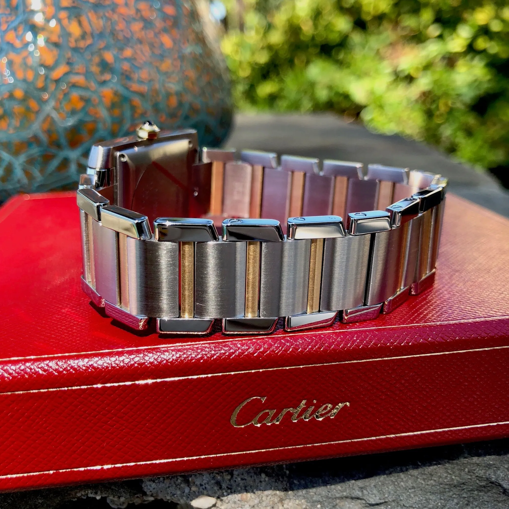 Cartier Tank Francaise W51005Q4 Two Tone Steel Gold Automatic Wristwatch Box & Papers