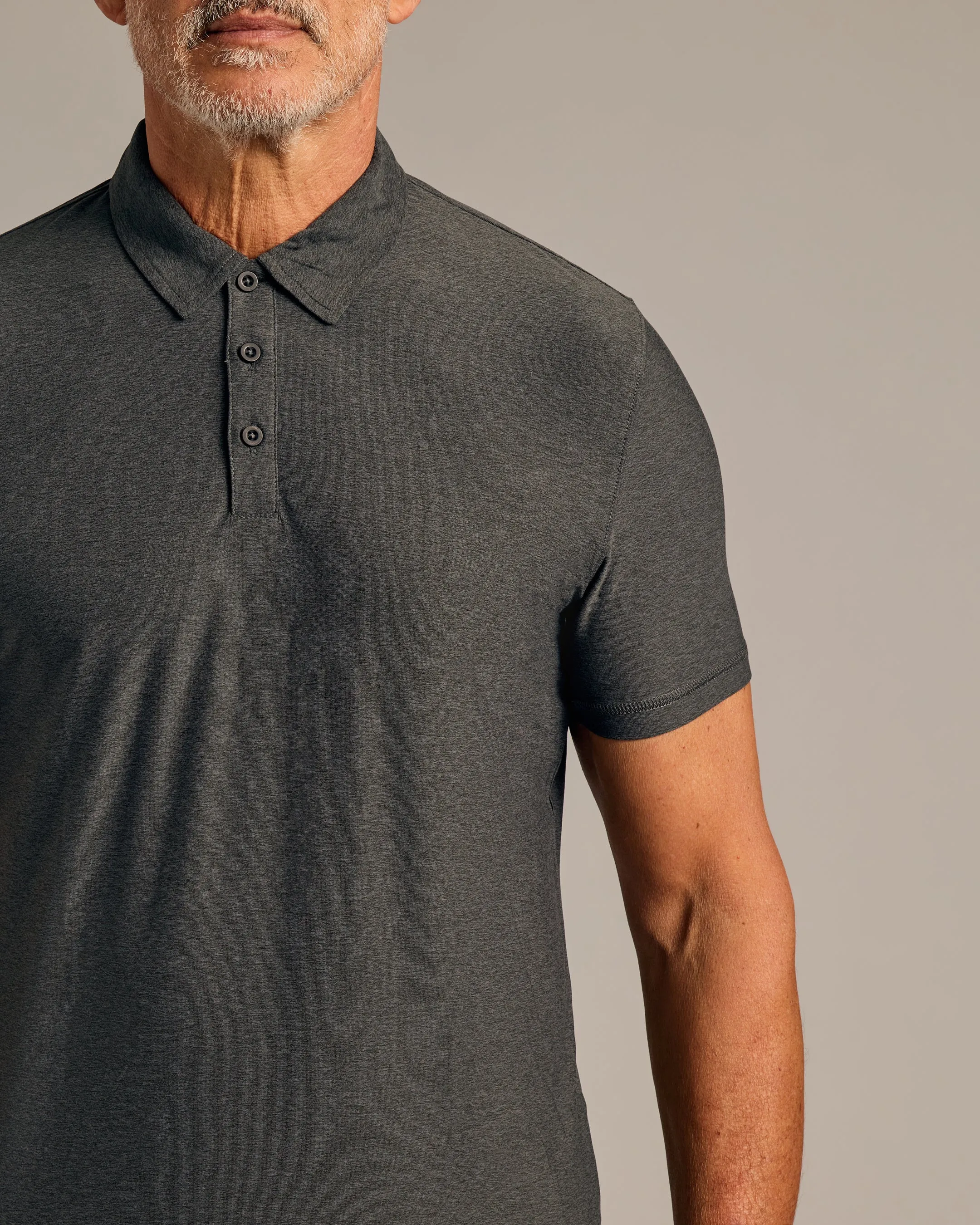 Charcoal Heather Gray Active Polo 2.0