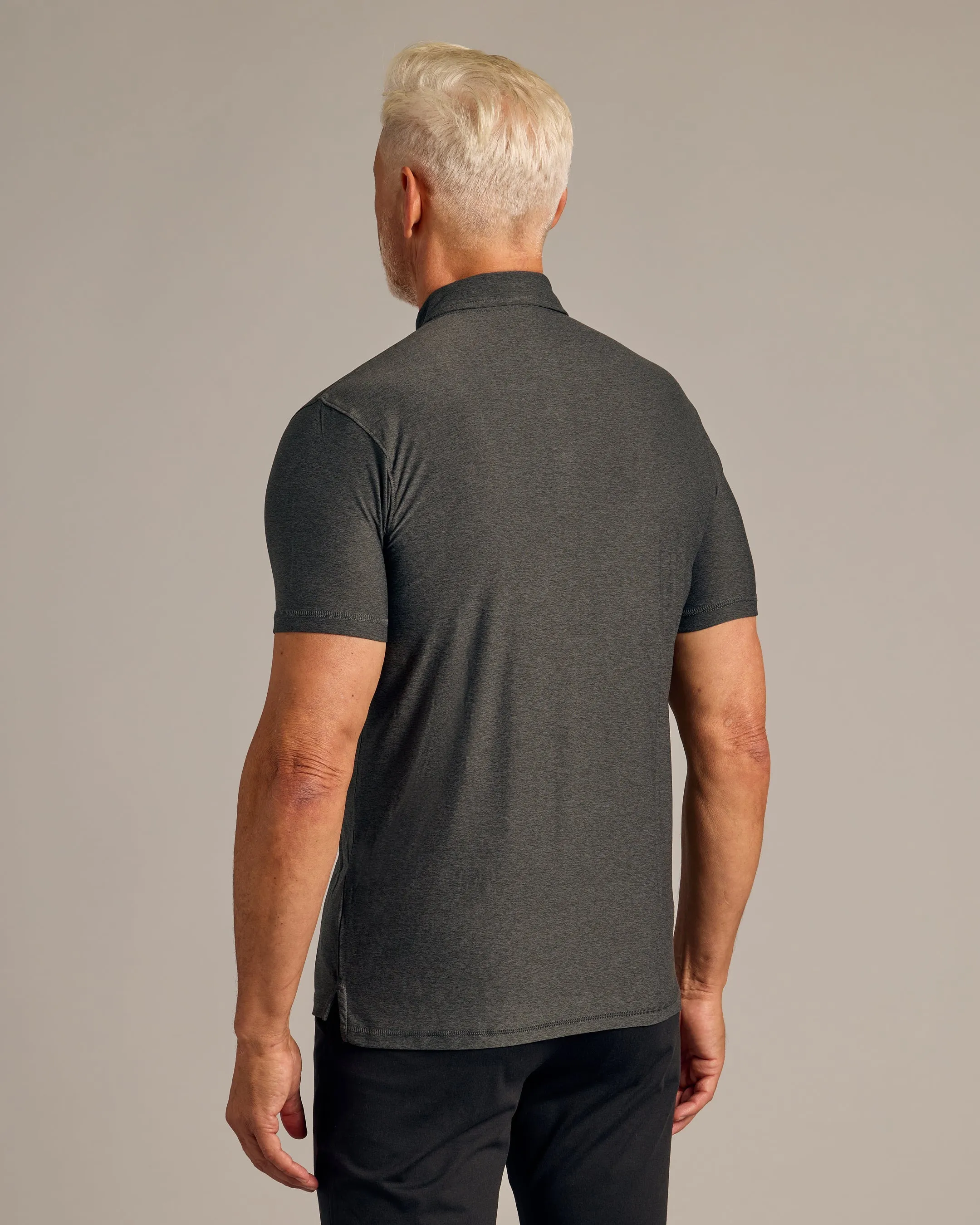 Charcoal Heather Gray Active Polo 2.0
