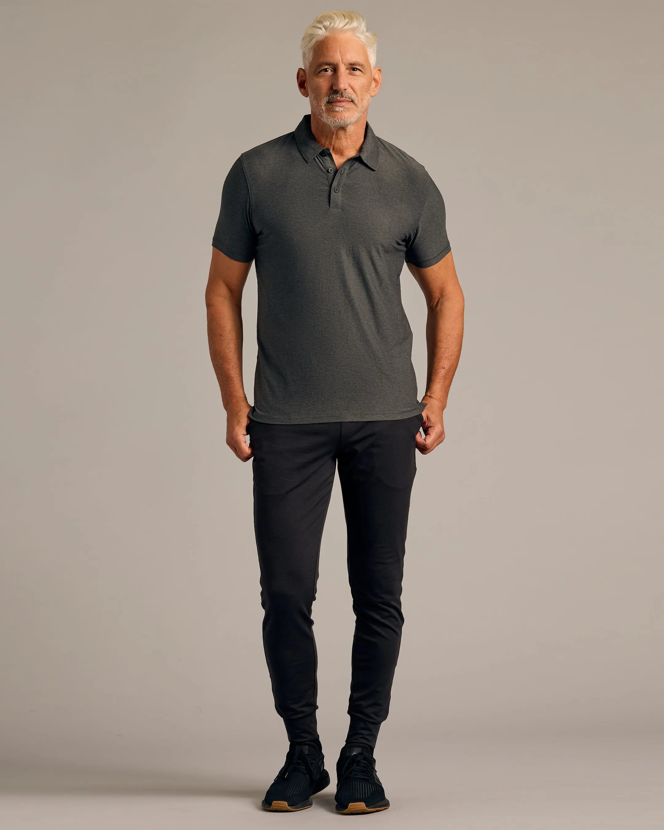 Charcoal Heather Gray Active Polo 2.0