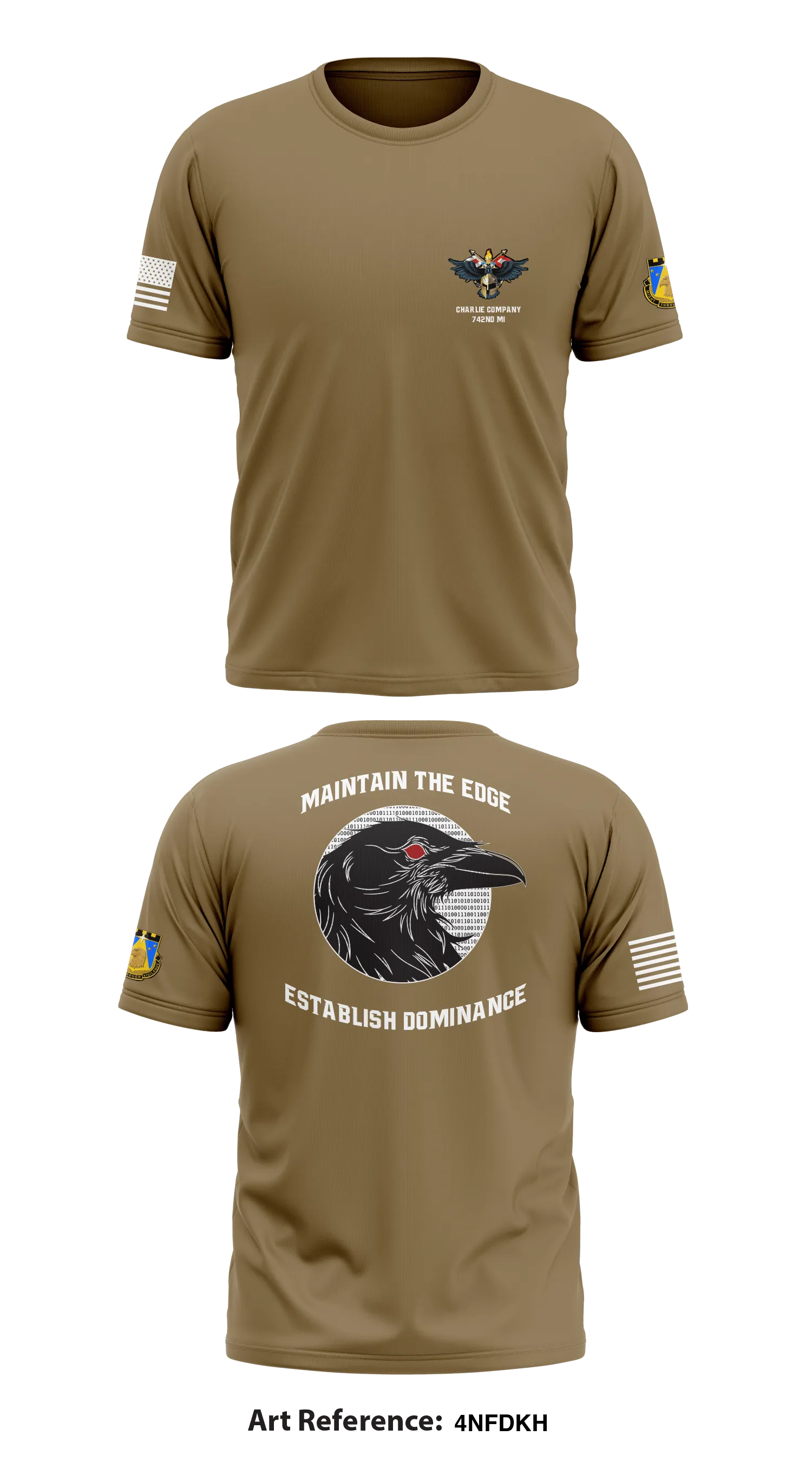 Charlie Company, 742nd MI Store 1 Core Men's SS Performance Tee - 4Nfdkh