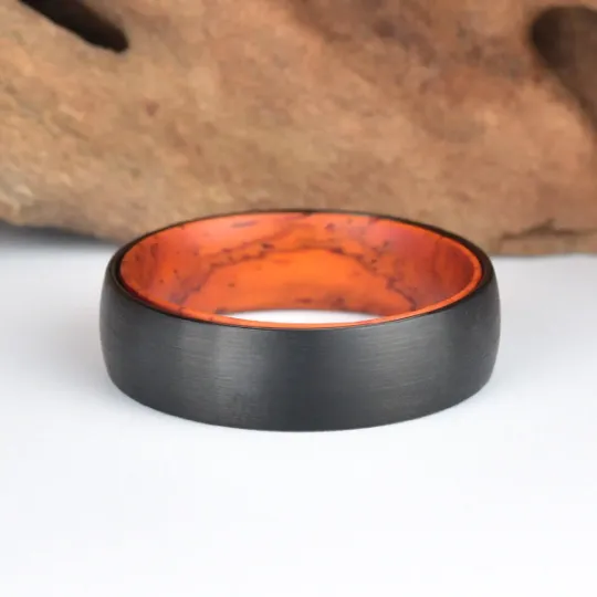 Cocobolo Wood Tungsten Men's Wedding Band 6MM