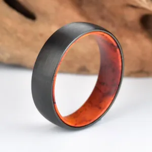 Cocobolo Wood Tungsten Men's Wedding Band 6MM
