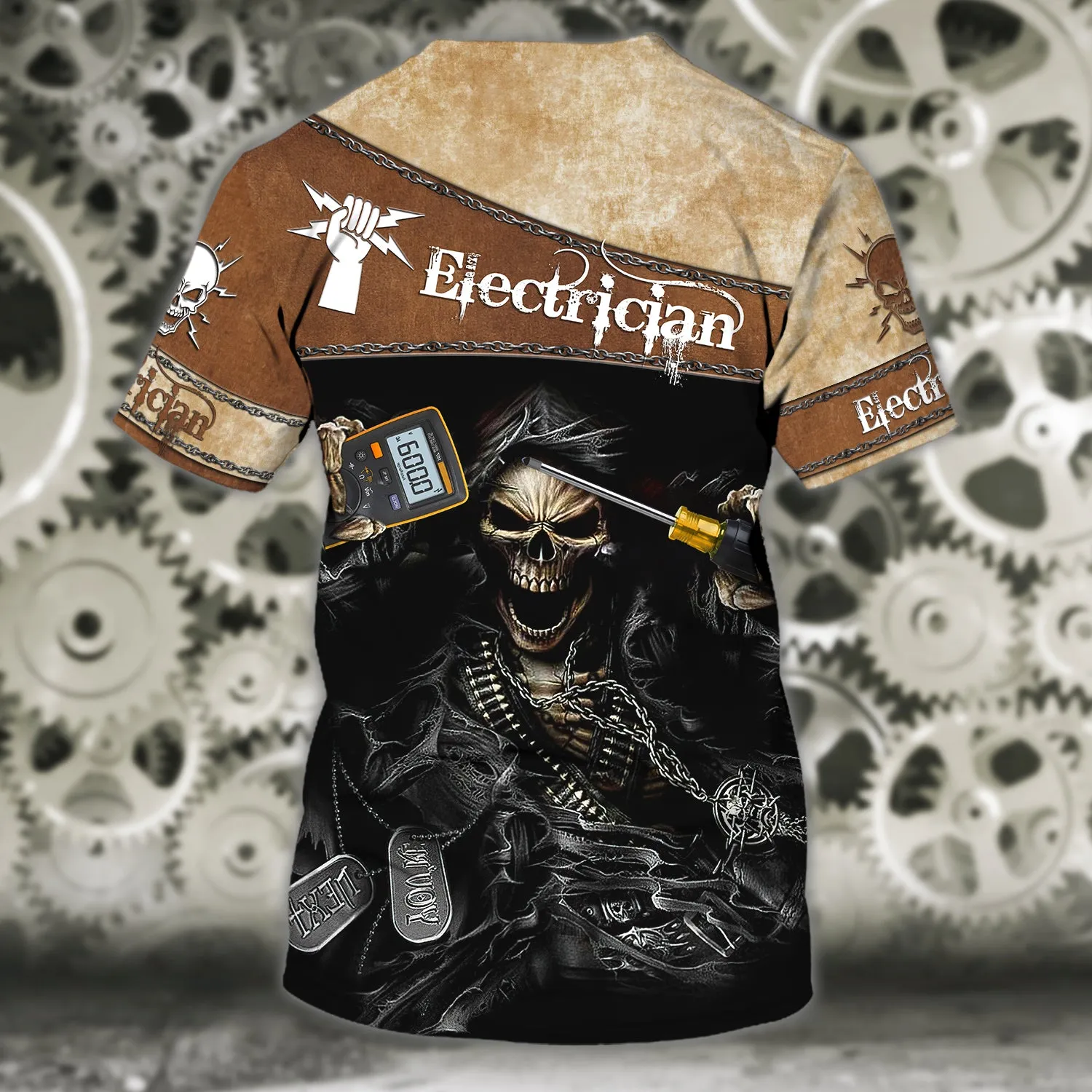 Cool Skull Electrician 3D All Over Printed Shirts