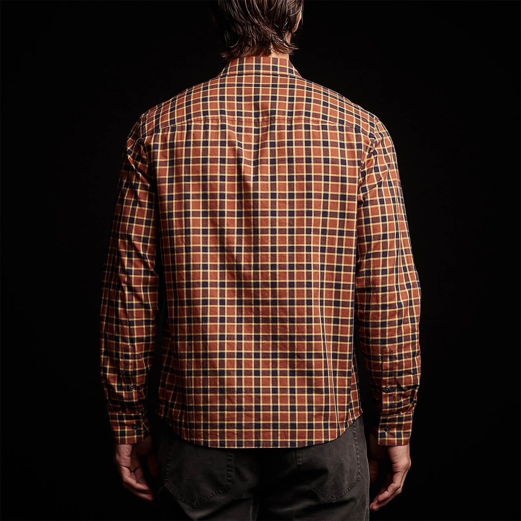 Cotton Plaid Shirt - Tamarind/Navy