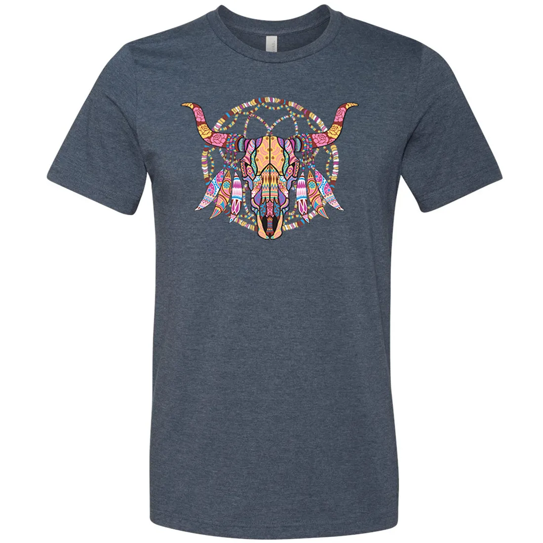 Cow Skull Mosaic Asst Colors Mens Lightweight Fitted T-Shirt/tee