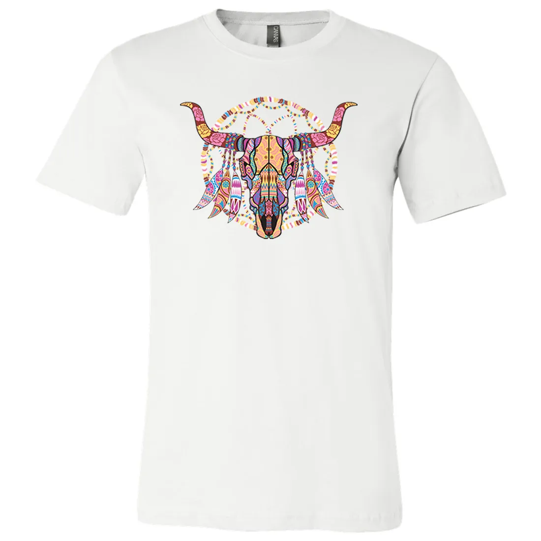 Cow Skull Mosaic Asst Colors Mens Lightweight Fitted T-Shirt/tee