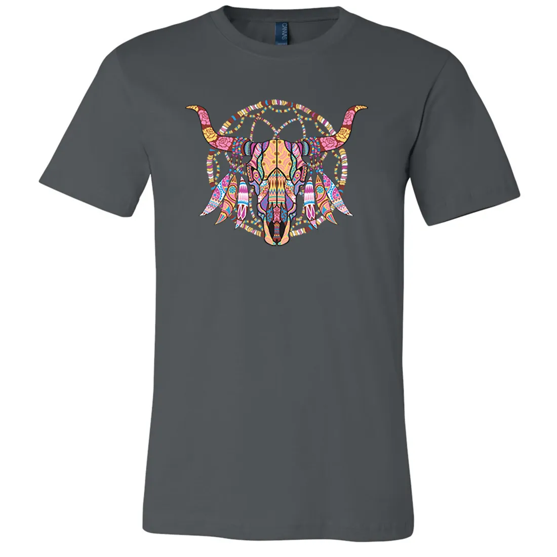 Cow Skull Mosaic Asst Colors Mens Lightweight Fitted T-Shirt/tee