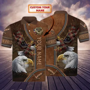 Custom Polo shirt-Eagle-American pride-HTV