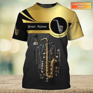 Custom Saxophone Shirts Saxophone Pattern Design Shirts 2744